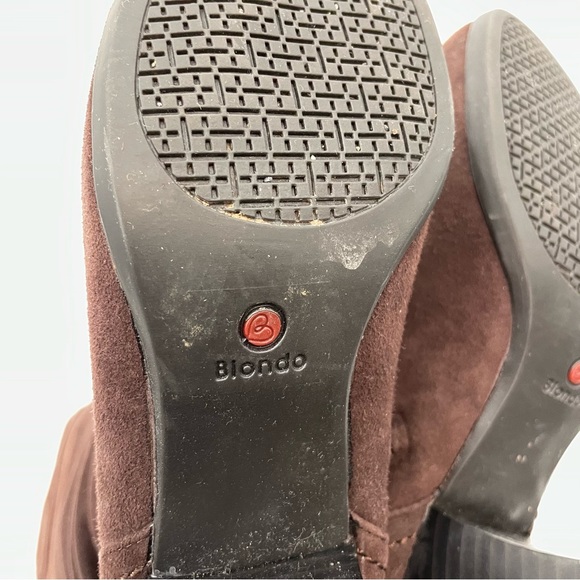 Blondo Slouch Brown Suede Heeled Boots 8 - Picture 8 of 12